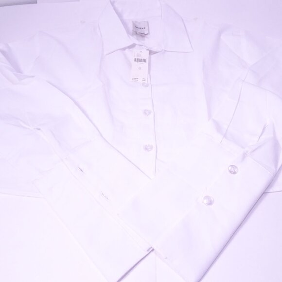 Anthropologie Maeve Women's Cropped Buttondown Shirt Sz XS NWt 128 White - Picture 6 of 11